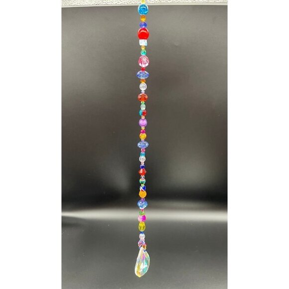 Beaded Suncatcher -  Multicolored - Clear Crystal Prism - Hanging Decor - Picture 8 of 14